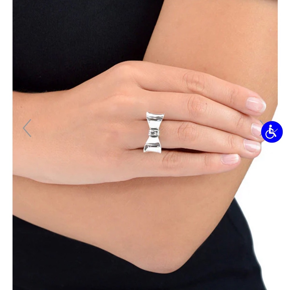 Silver Bow Ring - image 2